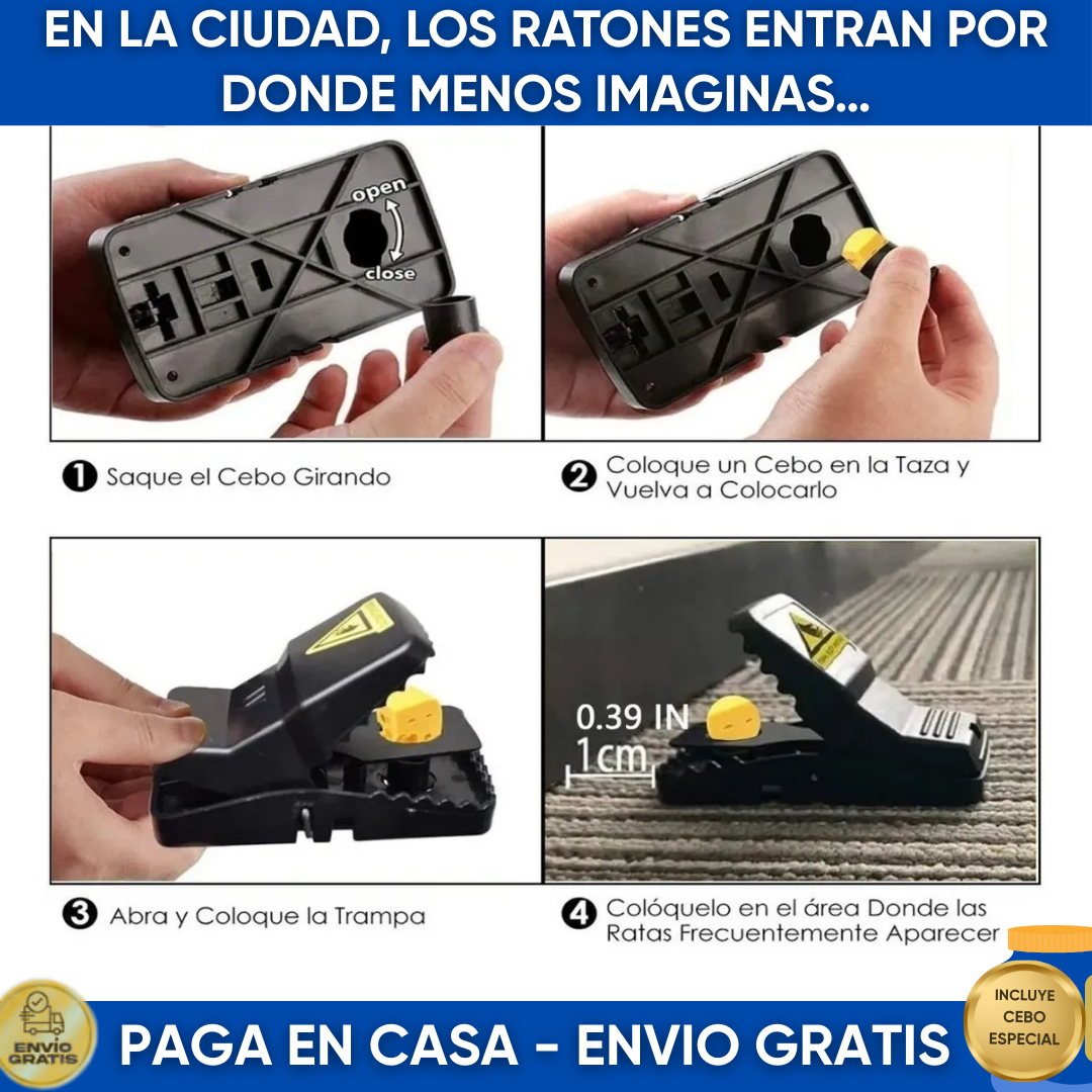 Pack x5 Trampas ¡Elimina Roedores Rápido y Seguro! | GARANTÍA DE SATISFACCIÓN 🛒